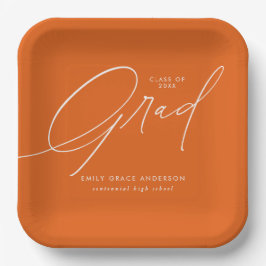 Elegant Trendy Calligraphy Script Abschluss Pappteller