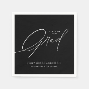 Elegant Trendy Calligraphy Script Abschluss Serviette