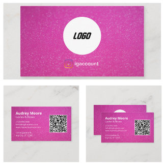 Elegant Trendy Chic Logo Rosa Eyelash Visitenkarte