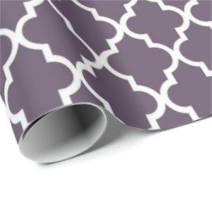 Elegant, trendy, elegantes dunkelviolettes Vierbla Geschenkpapier