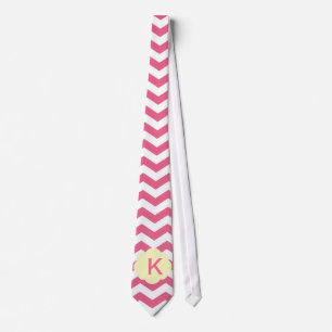 Elegant, trendy, hübsches rosa Chevron-Monogramm Krawatte
