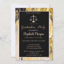 Elegant Trendy Marble Law School Graduation Party Einladung