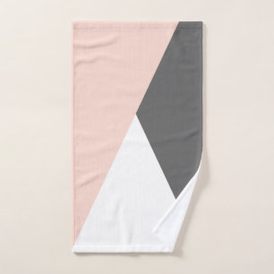 Élégant triangle géométrique rose et gris
