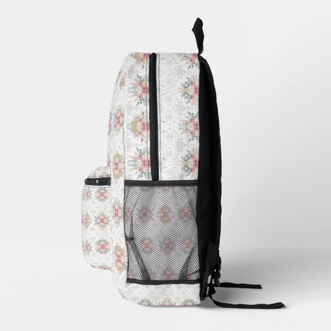 Elegant Tribal Floral Bedruckter Rucksack (Rechts)