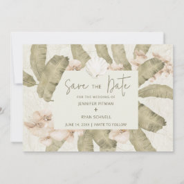 Elegant Tropical Beach Photo Save The Date