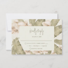 Elegant Tropical Beach Wedding  RSVP Karte
