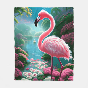 Elegant Tropical Flamingo-70852 Fleecedecke