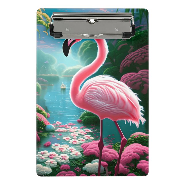 Elegant Tropical Flamingo-70852 Mini Klemmbrett (Vorderseite)