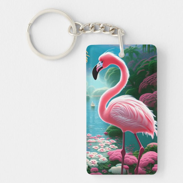 Elegant Tropical Flamingo-70852 Schlüsselanhänger (Vorderseite)
