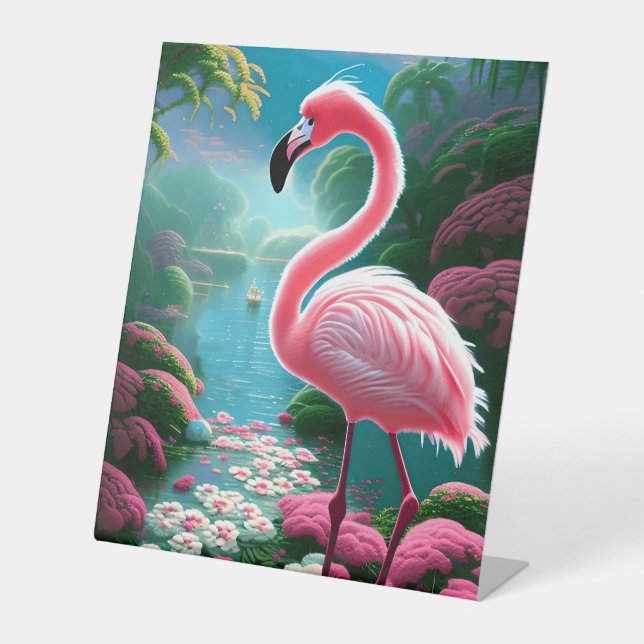 Elegant Tropical Flamingo-70852 Sockelschild (Vorderseite)