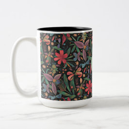 Elegant Tropical Floral & Botanical Zweifarbige Tasse