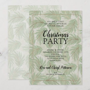 Élégant Tropical Green Noël Invitations