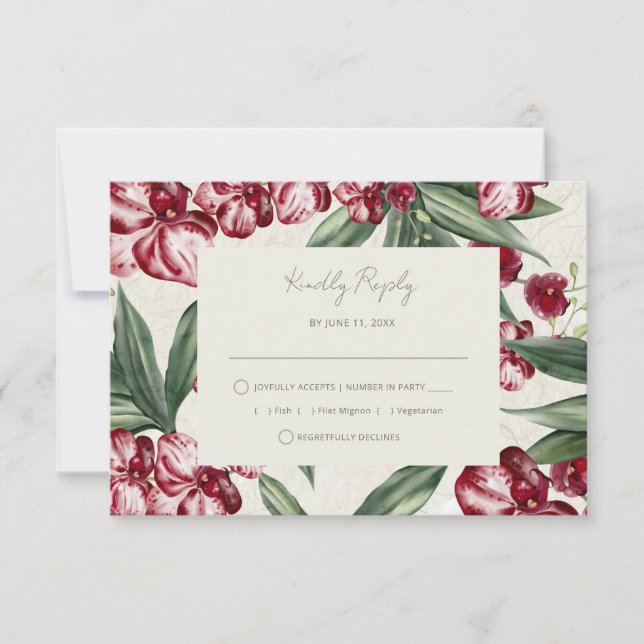 Elegant Tropical Island Beach Wedding RSVP (Vorderseite)