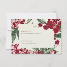 Elegant Tropical Island Beach Wedding RSVP Karte