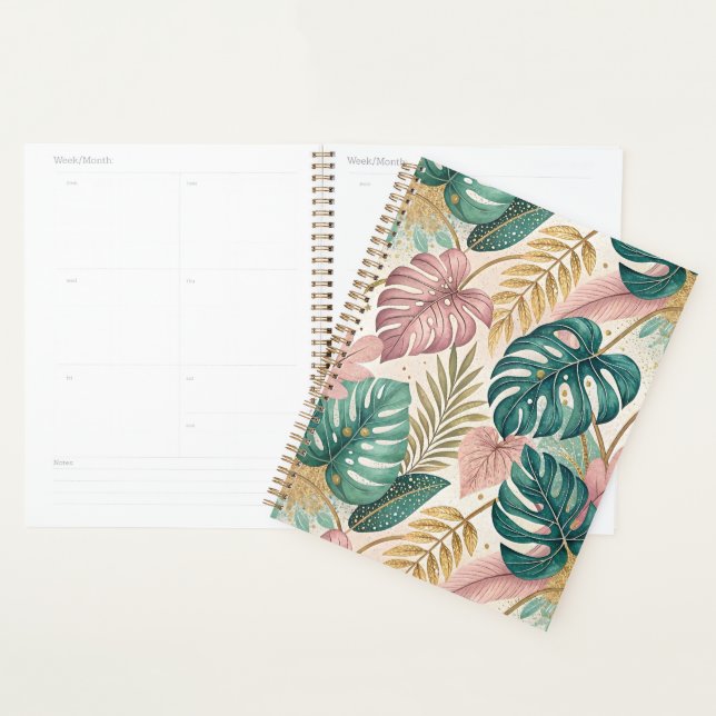 Elegant Tropical Monsteras Boho Planer (Anzeige)