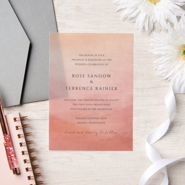 Elegant Tropical Sunset Watercolor Wedding (Hochzeit)