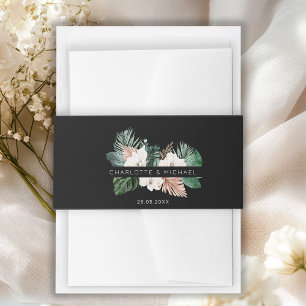 Elegant, tropisch, üppig, Hochzeit Einladungsbanderole