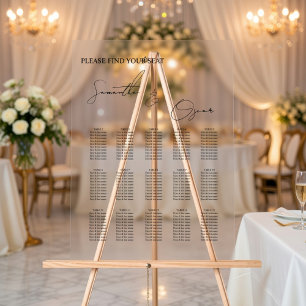 Élégant Trouvez Votre Place Mariage Panneau en Acr