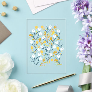 Elegant Tulip Floral Muster Acryleinladungen