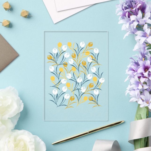 Elegant Tulip Floral Muster Acryleinladungen (In Situ (Hochzeit))