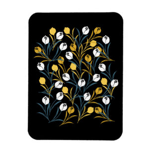 Elegant Tulip Floral Muster Magnet
