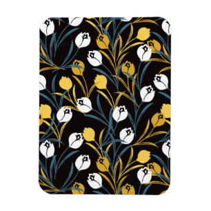 Elegant Tulip Floral Muster Magnet