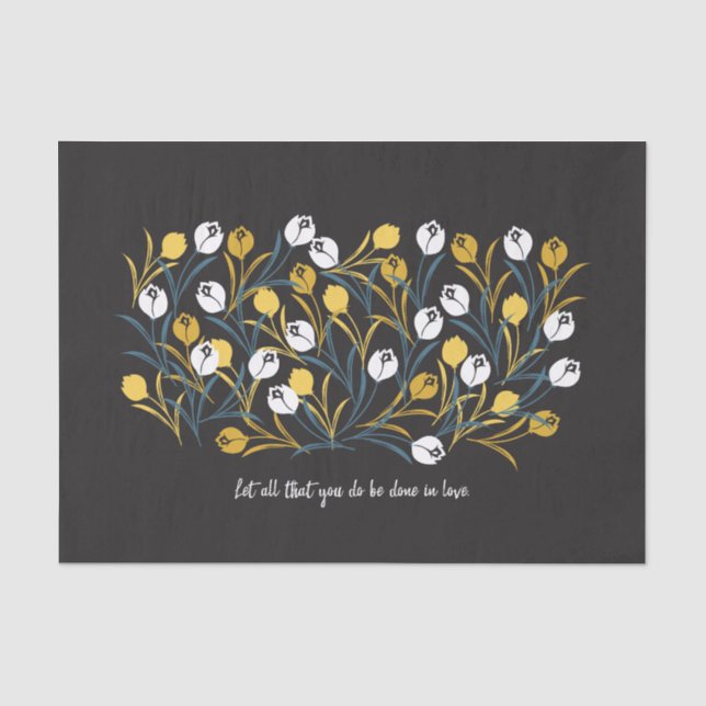 Elegant Tulip Floral Muster Seidenpapier (Vorderseite)