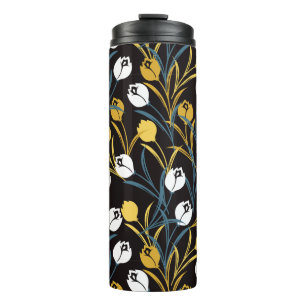 Elegant Tulip Floral Muster Thermosbecher