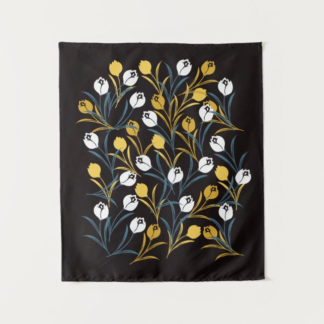 Elegant Tulip Floral Muster Wandteppich (Vorderseite)