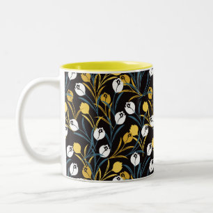 Elegant Tulip Floral Muster Zweifarbige Tasse