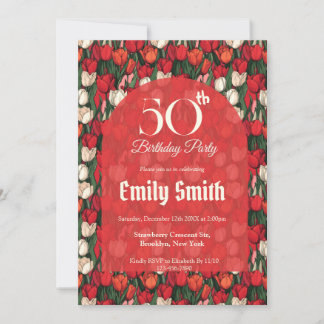 Elegant Tulip Inspired Outdoor Birthday Einladung