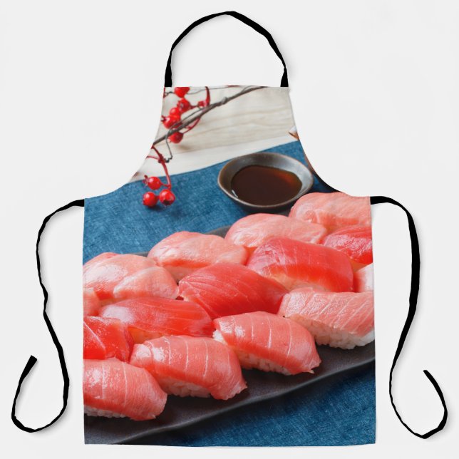 Elegant Tuna Sushi Apron – Japanese Style Charm Schürze (Vorderseite)