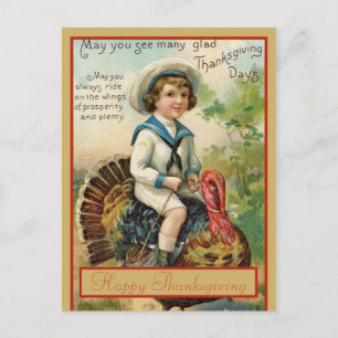 Elegant Türkei glücklich Thanksgiving Gruß Feiertagspostkarte