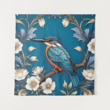 Elegant Türkis Kingfisher Bird Floral