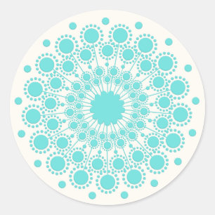 Elegant Türkis Mandala Natural Health & Beauty Runder Aufkleber