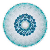 Elegant Türkise Blue Floral Mandala