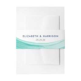 Elegant türkise Tides Beach Wedding Einladungsbanderole