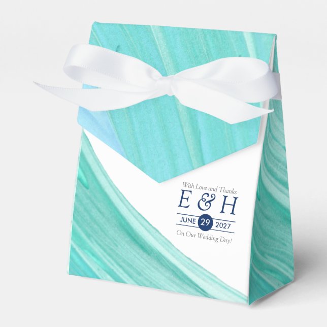 Elegant türkise Tides Beach Wedding Geschenkschachtel (Vorderseite)