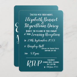 Elégant Turquoise Blue Soir Invitation