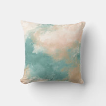 Elégant Turquoise Coussin d'aquarelle moderne Abst