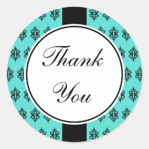 Elegant Turquoise Danke Stickers