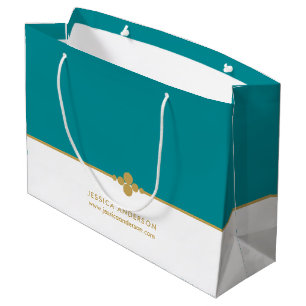 Élégant Turquoise Gold personnalisé Grand sac cade