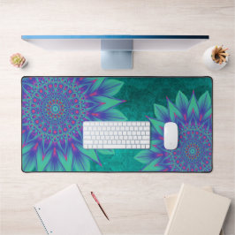 Elégant Turquoise Vert Floral Mandala Nature Zen