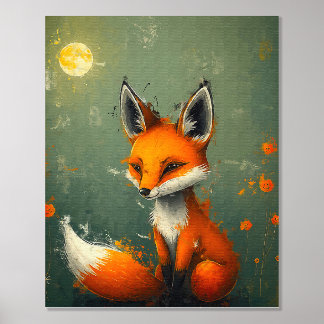 Elegant Twilight Fox - Artistic Foliendrucke