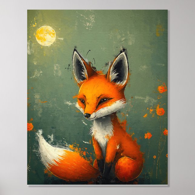 Elegant Twilight Fox - Artistic Foliendrucke (Vorderseite)