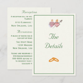 Elegant Two Hearts Catholic Wedding  Begleitkarte