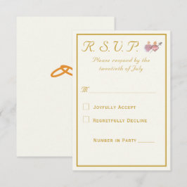 Elegant Two Hearts Catholic Wedding  RSVP Karte
