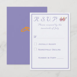 Elegant Two Hearts Catholic Wedding  RSVP Karte