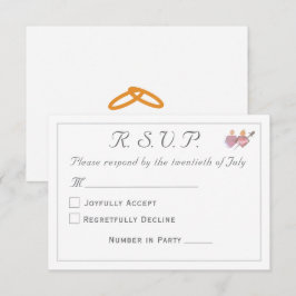 Elegant Two Hearts Catholic Wedding  RSVP Karte