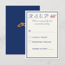 Elegant Two Hearts Catholic Wedding RSVP Karte